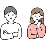 Worried Man And Woman SVG Icon
